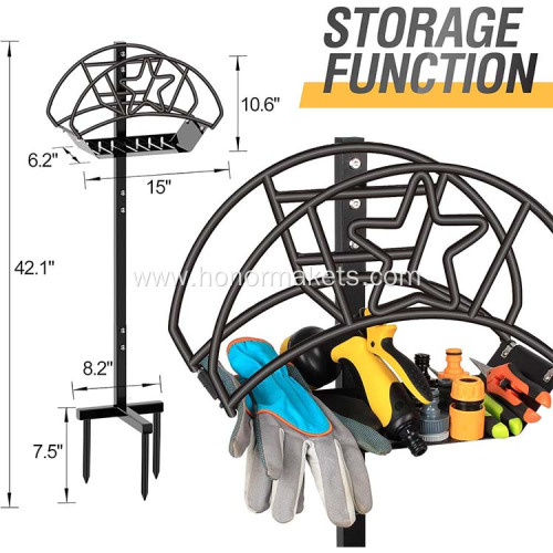 Hot sale Detachable Freestanding garden hose holder Outside Heavy Duty Metal Hose Storage Reel Rack for Garden, Yard & Lawn